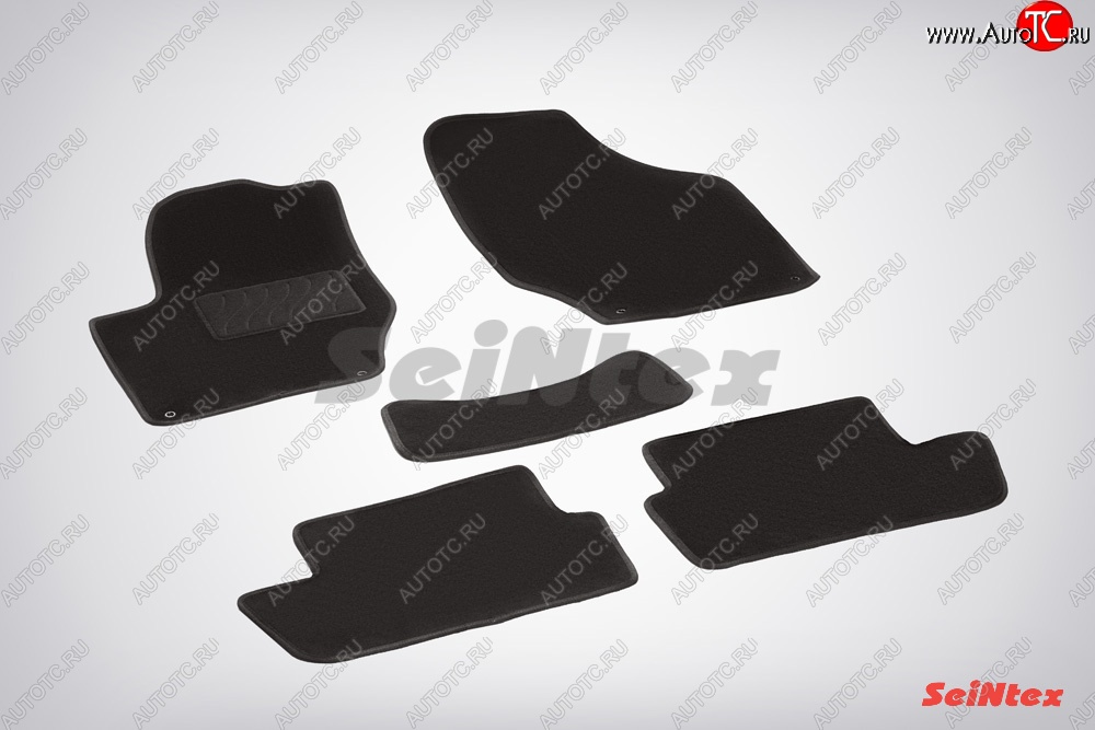 2 699 р. Комплект ворсовых ковриков в салон LUX Seintex  Peugeot 308  T7 - 408 (Чёрный)  с доставкой в г. Калуга