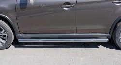 15 799 р. Защита порогов из круглой трубы диаметром 63 мм Russtal  Peugeot 4008 (2012-2017) (Защита порогов с со скосами на торцах (вариант 1))  с доставкой в г. Калуга. Увеличить фотографию 6