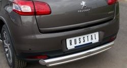 11 299 р. Защита заднего бампера (Ø76 и 42 мм, нержавейка) SLITKOFF  Peugeot 4008 (2012-2017) (с короткой нижней трубой)  с доставкой в г. Калуга. Увеличить фотографию 3