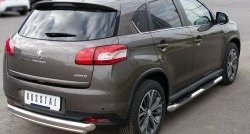 11 299 р. Защита заднего бампера (Ø76 и 42 мм, нержавейка) SLITKOFF  Peugeot 4008 (2012-2017) (с короткой нижней трубой)  с доставкой в г. Калуга. Увеличить фотографию 4