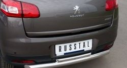 15 899 р. Защита заднего бампера (Ø76 и 42 мм, нержавейка) Russtal Peugeot 4008 (2012-2017) (с короткой верхней трубой)  с доставкой в г. Калуга. Увеличить фотографию 3