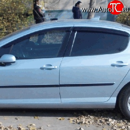 1 394 р. Дефлекторы окон (ветровики) 4 шт. (седан) Novline Peugeot 407 седан (2004-2010)  с доставкой в г. Калуга