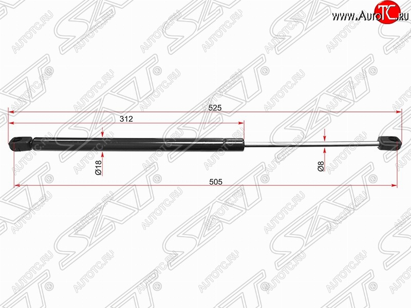 539 р. Газовый упор крышки багажника SAT Peugeot 407 универсал (2004-2011)  с доставкой в г. Калуга