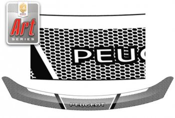 2 259 р. Дефлектор капота CA-Plastiс  Peugeot 408 (2010-2017) (Серия Art графит)  с доставкой в г. Калуга. Увеличить фотографию 1