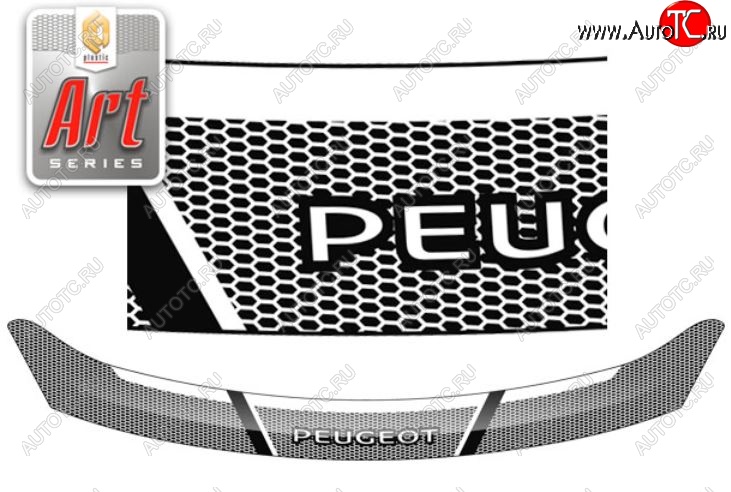 2 259 р. Дефлектор капота CA-Plastiс  Peugeot 408 (2010-2017) (Серия Art серебро)  с доставкой в г. Калуга