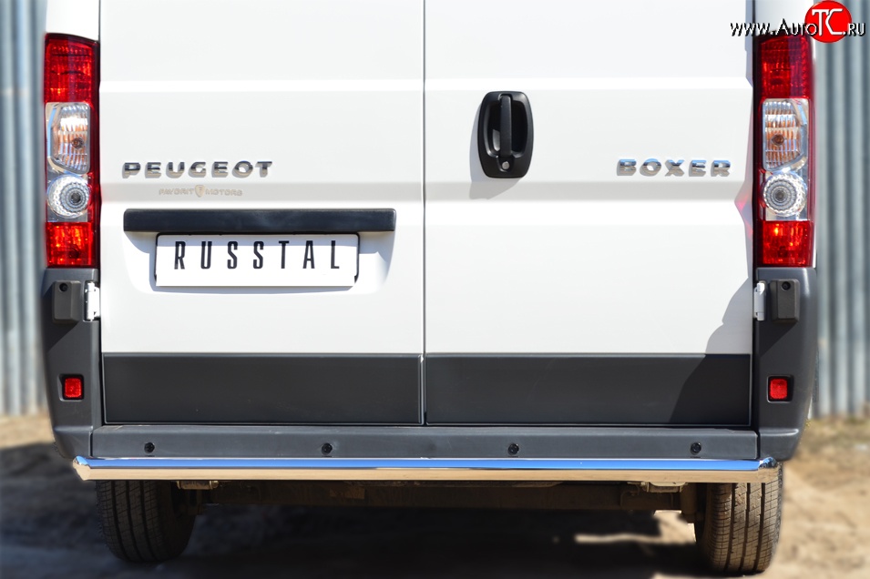 16 999 р. Одинарная защита заднего бампера из трубы диаметром 63 мм L1H1 (рестайлинг) Russtal  Peugeot Boxer  250 (2006-2014)  с доставкой в г. Калуга