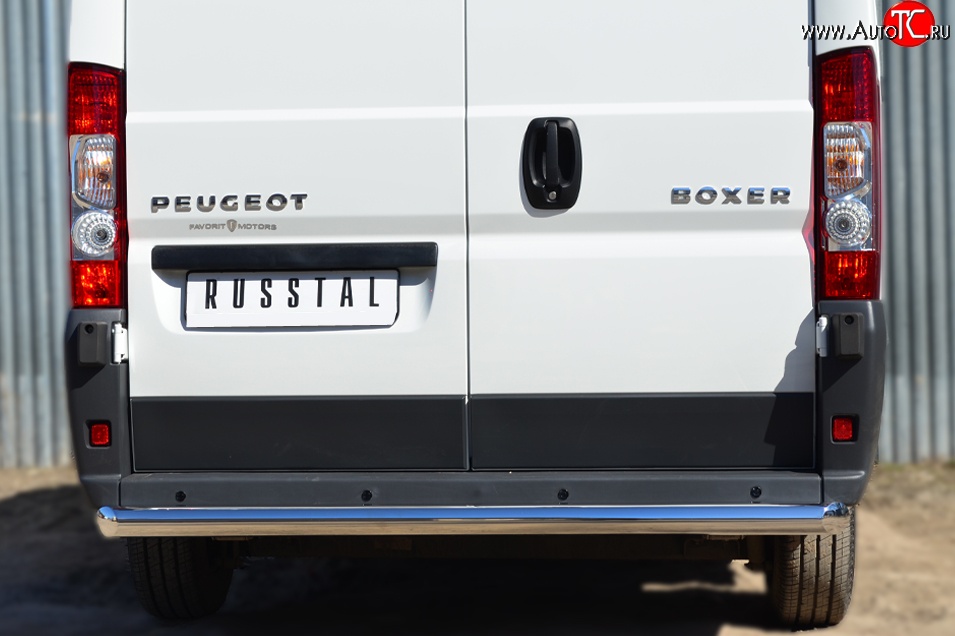 17 649 р. Одинарная защита заднего бампера из трубы диаметром 76 мм L1H1 (рестайлинг) Russtal  Peugeot Boxer  250 (2006-2014)  с доставкой в г. Калуга