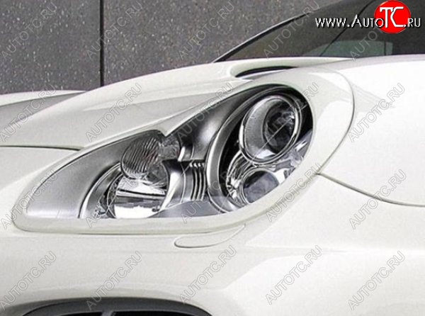 2 999 р. Реснички на фары CT Porsche Cayenne 958 (2010-2014) (Неокрашенные)  с доставкой в г. Калуга
