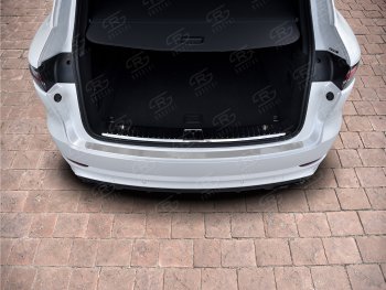 1 399 р. Защитная накладка заднего бампера на Russtal  Porsche Cayenne  PO536 (2018-2024) (Нержавейка полированная)  с доставкой в г. Калуга. Увеличить фотографию 1