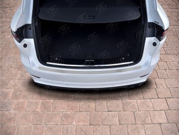 1 399 р. Защитная накладка заднего бампера на Russtal  Porsche Cayenne  PO536 (2018-2024) (Нержавейка шлифованная)  с доставкой в г. Калуга. Увеличить фотографию 1