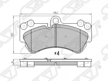 Колодки тормозные SAT (передние) Volkswagen Touareg GP рестайлинг (2006-2010)