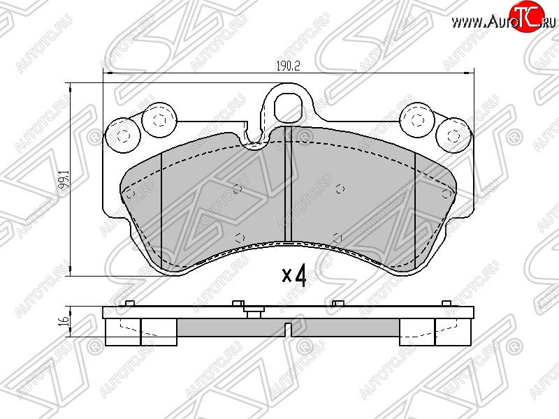 2 189 р. Колодки тормозные SAT (передние) Porsche Cayenne 955 (2002-2006)  с доставкой в г. Калуга