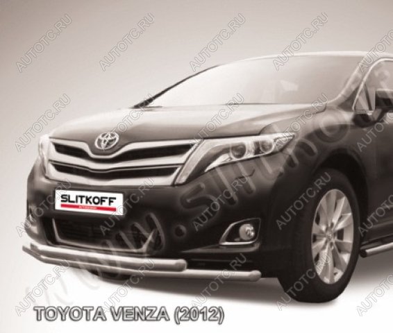 15 799 р. Двойная защита переднего бампера d57 мм Slitkoff  Toyota Venza  GV10 (2012-2016) рестайлинг (нержавейка полированная)  с доставкой в г. Калуга