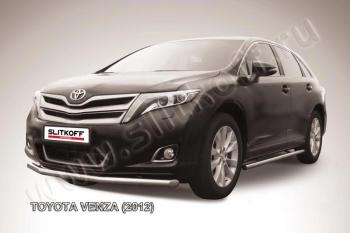 12 599 р. Защита переднего бампера d57 мм Slitkoff Toyota Venza GV10 рестайлинг (2012-2016) (нержавейка полированная)  с доставкой в г. Калуга. Увеличить фотографию 1