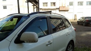 1 949 р. Дефлекторы окон (ветровики) Novline 4 шт  Hyundai Santa Fe  2 CM (2009-2012)  с доставкой в г. Калуга. Увеличить фотографию 1