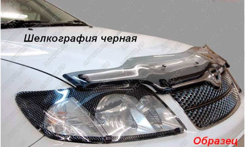 2 369 р. Дефлектор капота CA-Plastiс  Toyota Alphard  H20 (2008-2011) дорестайлинг (серия Шелкография черная)  с доставкой в г. Калуга