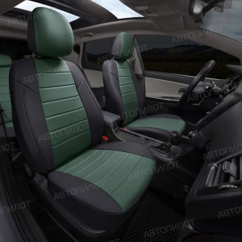 13 449 р. Чехлы сидений (экокожа, спл./п.кресла Спорт) Автопилот  BMW 3 серия  E46 (1998-2005) (черный/зеленый)  с доставкой в г. Калуга. Увеличить фотографию 5