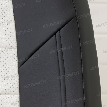 7 249 р. Чехлы сидений (экокожа) Автопилот  Chevrolet Aveo ( T200,  T250) (2003-2011) (черный/белый)  с доставкой в г. Калуга. Увеличить фотографию 3