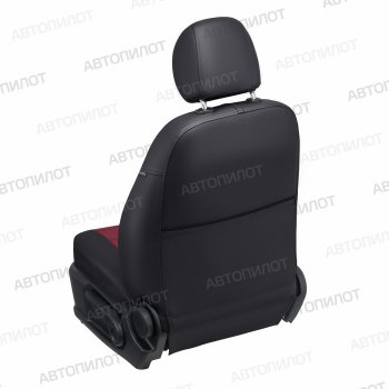 13 449 р. Чехлы сидений (экокожа) Автопилот  Chevrolet Aveo ( T200,  T250) (2003-2011) (черный/бордовый)  с доставкой в г. Калуга. Увеличить фотографию 2