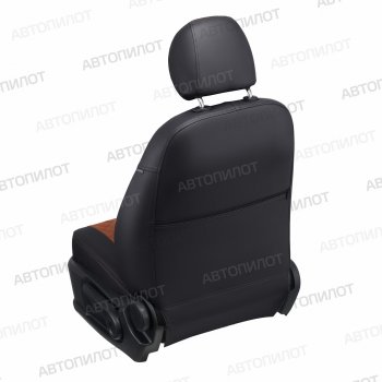 13 999 р. Чехлы сидений (экокожа) Автопилот Ромб  FAW Besturn X80 (2014-2019) (черный/коричневый)  с доставкой в г. Калуга. Увеличить фотографию 3