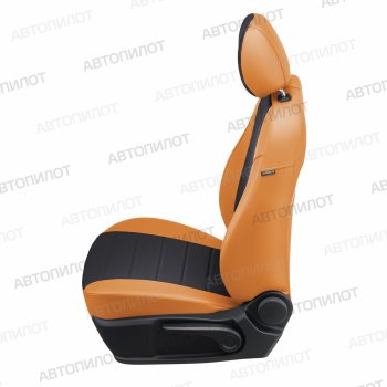 13 449 р. Чехлы сидений (экокожа) Автопилот  Honda Civic  9 (2011-2016) (оранж/черный)  с доставкой в г. Калуга. Увеличить фотографию 2