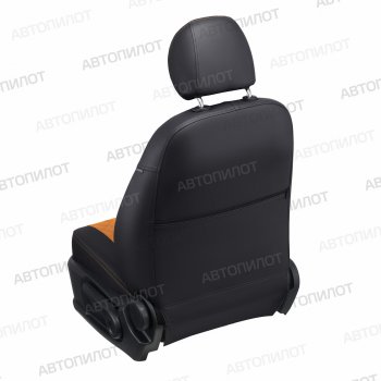 13 999 р. Чехлы сидений (экокожа, сплошное заднее сиденье) Автопилот Ромб  Hyundai Getz  TB (2002-2010) (черный/оранж)  с доставкой в г. Калуга. Увеличить фотографию 3