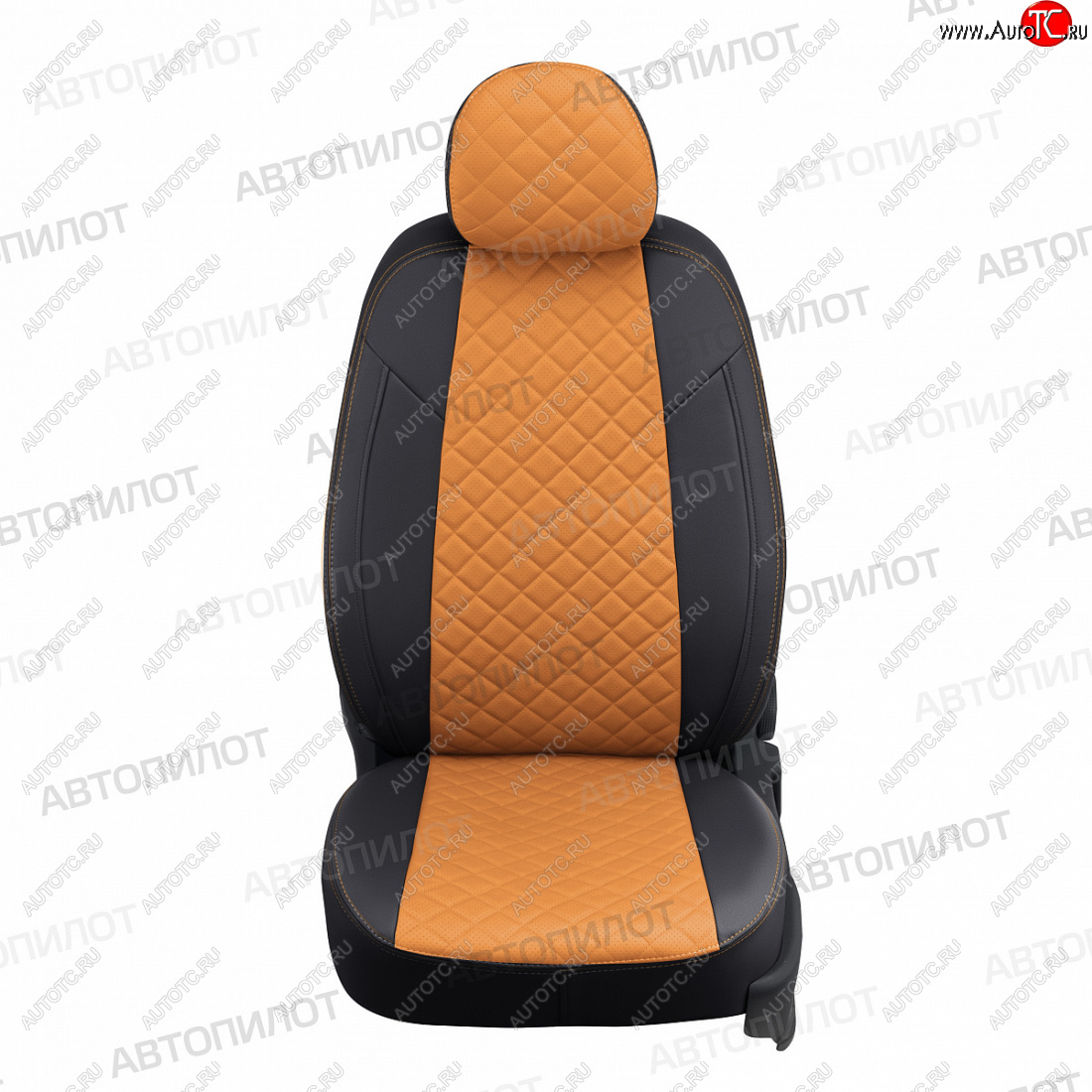 13 999 р. Чехлы сидений (экокожа, сплошное заднее сиденье) Автопилот Ромб  Hyundai Getz  TB (2002-2010) (черный/оранж)  с доставкой в г. Калуга