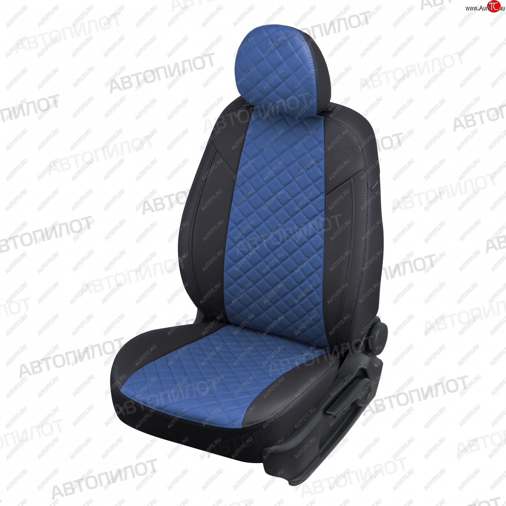13 999 р. Чехлы сидений (экокожа, сплошное заднее сиденье) Автопилот Ромб  Hyundai Getz  TB (2002-2010) (черный/синий)  с доставкой в г. Калуга