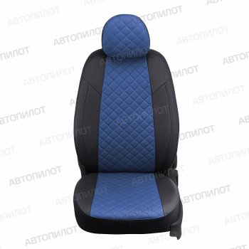 13 999 р. Чехлы сидений (экокожа, сплошное заднее сиденье) Автопилот Ромб  Hyundai Getz  TB (2002-2010) (черный/синий)  с доставкой в г. Калуга. Увеличить фотографию 5