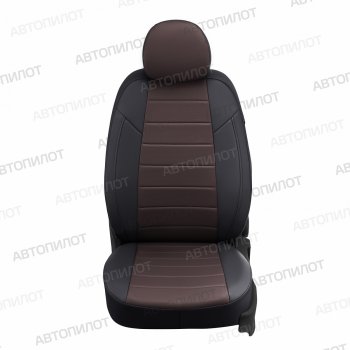 13 449 р. Чехлы сидений (экокожа, сплош) Автопилот  Hyundai Solaris  1 седан (2010-2017) (черный/шоколад)  с доставкой в г. Калуга. Увеличить фотографию 1