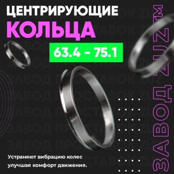 Алюминиевое центровочное кольцо (4 шт) ЗУЗ 63.4 x 75.1 Volvo V70 (2008-2016) 