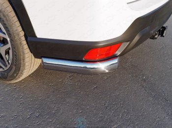 16 399 р. Защита заднего бампера (уголки овальные длинные, d75х42 мм) TCC  Subaru Forester  SK/S14 (2018-2022)  с доставкой в г. Калуга. Увеличить фотографию 1