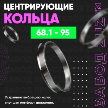 Алюминиевое центровочное кольцо (4 шт) ЗУЗ 68.1 x 95.0 