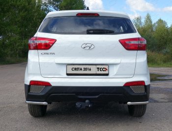 Защита заднего бампера (уголки, d42,4 мм) TCC Hyundai Creta GS рестайлинг (2019-2021)