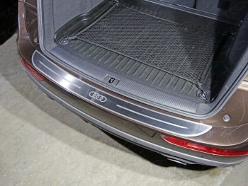 7 249 р. Накладка на задний бампер, ТСС Тюнинг  Audi Q5  8R (2008-2017) (лист шлифованный логотип audi)  с доставкой в г. Калуга. Увеличить фотографию 1