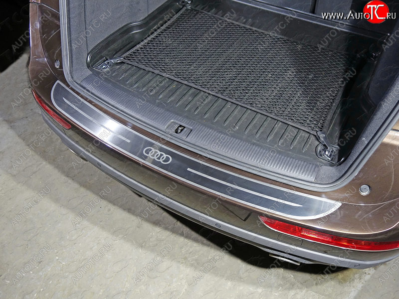 7 249 р. Накладка на задний бампер, ТСС Тюнинг  Audi Q5  8R (2008-2017) (лист шлифованный логотип audi)  с доставкой в г. Калуга