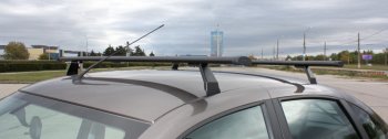 4 699 р. Багажники АЭРО с креплением в штатные места АПС  Лада Гранта ( 2190 седан,  2191 лифтбэк,  FL 2192 хэтчбек) (2011-2024) (цвет серый, длина 1300 мм)  с доставкой в г. Калуга. Увеличить фотографию 2