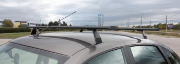 4 699 р. Багажники АЭРО с креплением в штатные места АПС  Datsun mi-DO - on-DO (Длина 1300 мм, цвет черный)  с доставкой в г. Калуга. Увеличить фотографию 2