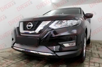 2 969 р. Защита радиатора (середина) Стрелка11 Стандарт  Nissan X-trail  3 T32 (2017-2022) рестайлинг (хром)  с доставкой в г. Калуга. Увеличить фотографию 1