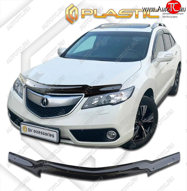 1 839 р. Дефлектор капота CA-Plastic Acura RDX TB3, TB4 дорестайлинг (2012-2015) (classic черный, без надписи)  с доставкой в г. Калуга