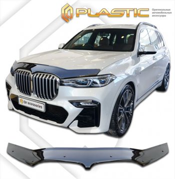 2 079 р. Дефлектор капота CA-Plastic  BMW X7  G07 (2018-2024) (classic черный, без надписи)  с доставкой в г. Калуга. Увеличить фотографию 1
