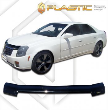 2 169 р. Дефлектор капота CA-Plastic Cadillac CTS седан (2002-2007) (classic черный, без надписи)  с доставкой в г. Калуга. Увеличить фотографию 1
