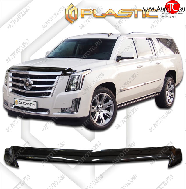 1 999 р. Дефлектор капота CA-Plastic  Cadillac Escalade  GMTK2 джип 5 дв. (2015-2020) короткая база (classic черный, без надписи)  с доставкой в г. Калуга