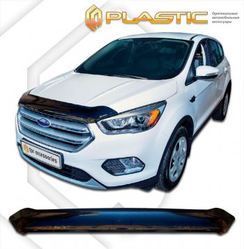 1 839 р. Дефлектор капота CA-Plastic  Ford Escape  3 (2016-2019) (classic черный, без надписи)  с доставкой в г. Калуга. Увеличить фотографию 1