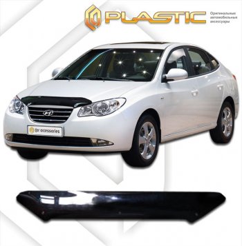 1 799 р. Дефлектор капота CA-Plastic  Hyundai Avante (2006-2010) (classic черный, без надписи)  с доставкой в г. Калуга. Увеличить фотографию 1