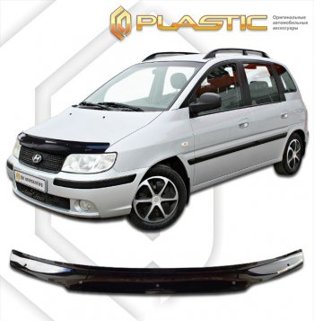 1 989 р. Дефлектор капота CA-Plastic  Hyundai Matrix  1 FC (2005-2008) (classic черный, без надписи)  с доставкой в г. Калуга. Увеличить фотографию 1