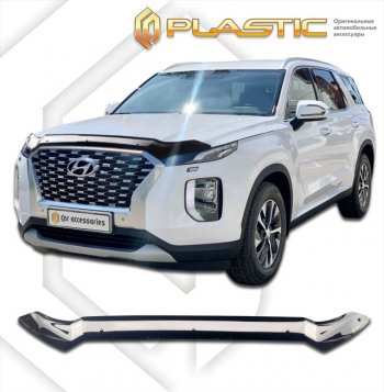 2 079 р. Дефлектор капота CA-Plastic  Hyundai Palisade  LX2 (2018-2022) (classic черный, без надписи)  с доставкой в г. Калуга. Увеличить фотографию 1