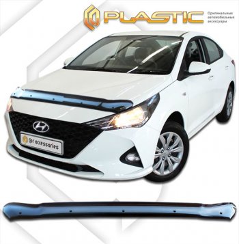 Дефлектор капота CA-Plastic Hyundai (Хюндаи) Solaris (Солярис)  2 (2020-2022) 2 HCR рестайлинг