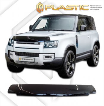 1 899 р. Дефлектор капота CA-Plastic  Land Rover Defender 90  L663 (2019-2022) (classic черный, без надписи)  с доставкой в г. Калуга. Увеличить фотографию 1
