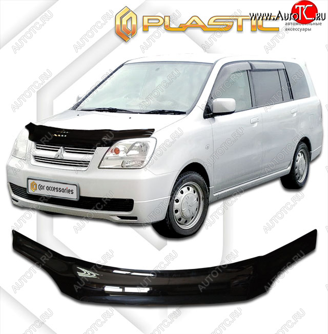 2 079 р. Дефлектор капота CA-Plastic  Mitsubishi Dion  CR6W,CR9W (2002-2006) (classic черный, без надписи)  с доставкой в г. Калуга